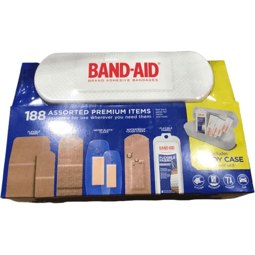 Band-aid Brand Adhesive Bandages with Case (188 Bandages) - ShelHealth.Com