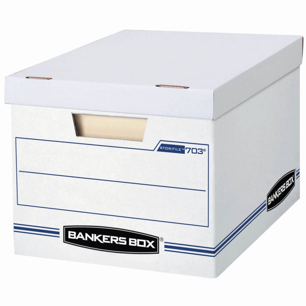 Bankers Box File/Store Record Storage Boxes 10 pk. - White - Bankers