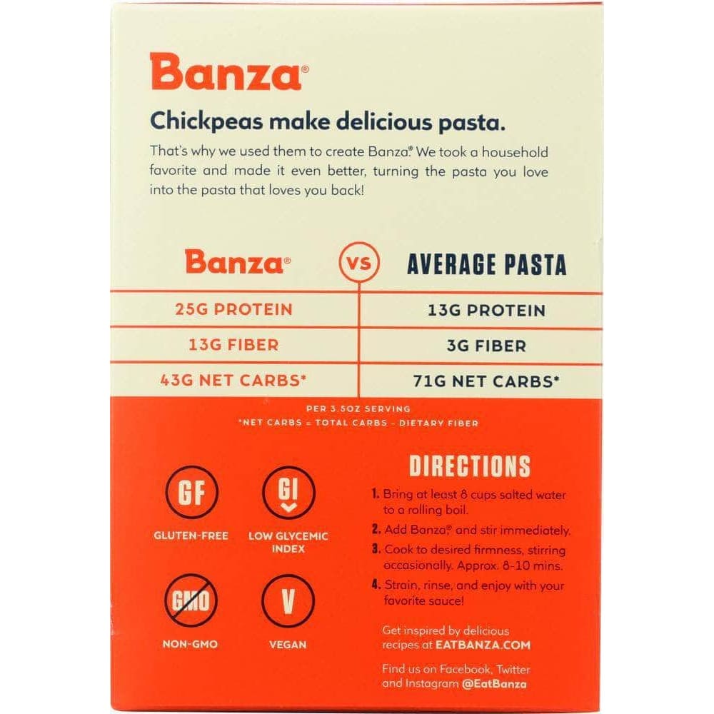 Banza Banza Rigatoni Chickpea Pasta, 8 oz