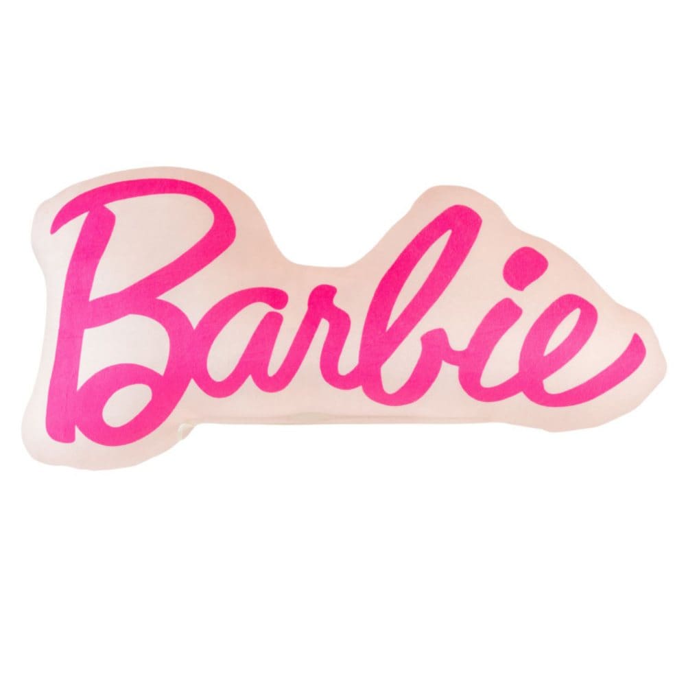 Barbie Logo-Shaped Plush Decorative Pillow 17 x 9 - Decorative Pillows - ShelHealth