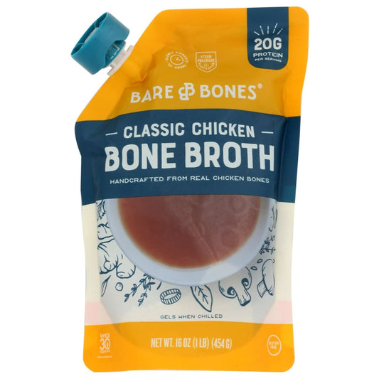 BARE BONES: Organic Chicken Bone Broth 16 oz (Pack of 3) - Grocery > Soups & Stocks - BARE BONES