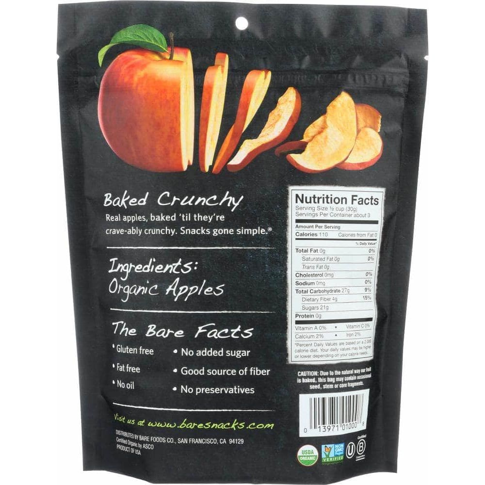 Bare Bare Organic Crunchy Apple Chips Fuji and Reds, 3 oz