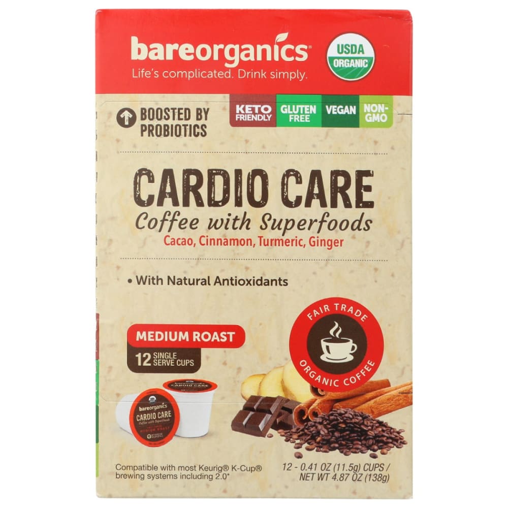 Bareorganics: Coffee Cardio Care (12.00 EA) (Pack of 2) - Beverages > Coffee Tea & Hot Cocoa - Bareorganics