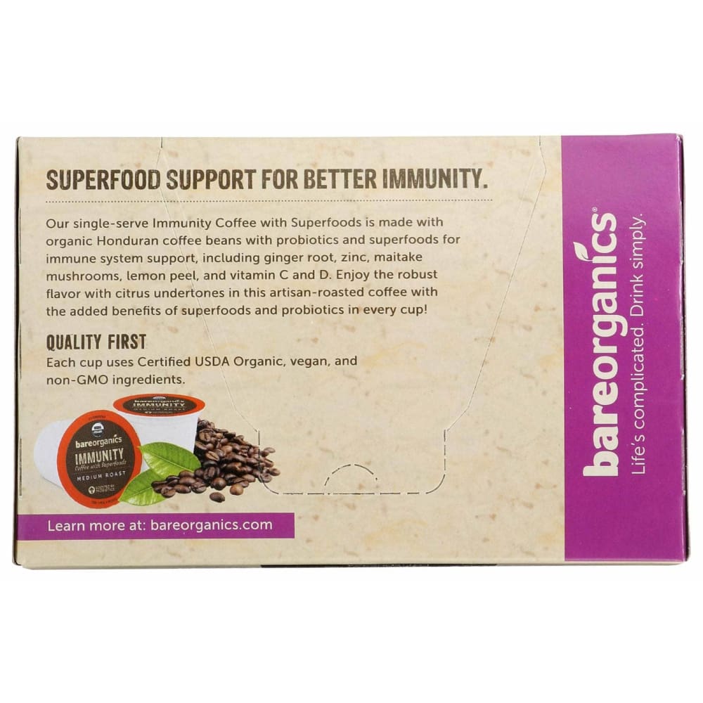 BAREORGANICS Grocery > Beverages > Coffee, Tea & Hot Cocoa BAREORGANICS Organic Immunity Coffee With Superfoods, 4.13 oz