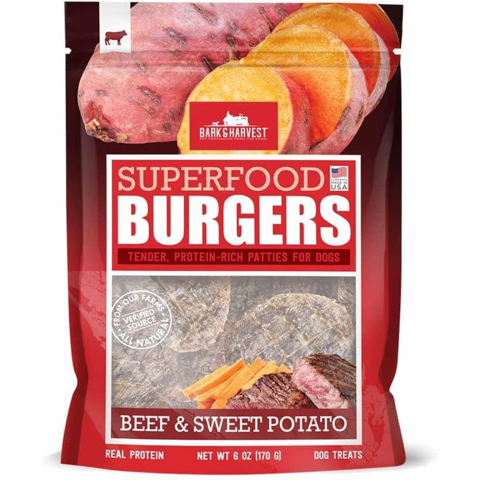 BARK AND HARVEST Pet > Dog Treats BARK AND HARVEST: Beef & Sweet Potato Superfood Burgers, 6 oz
