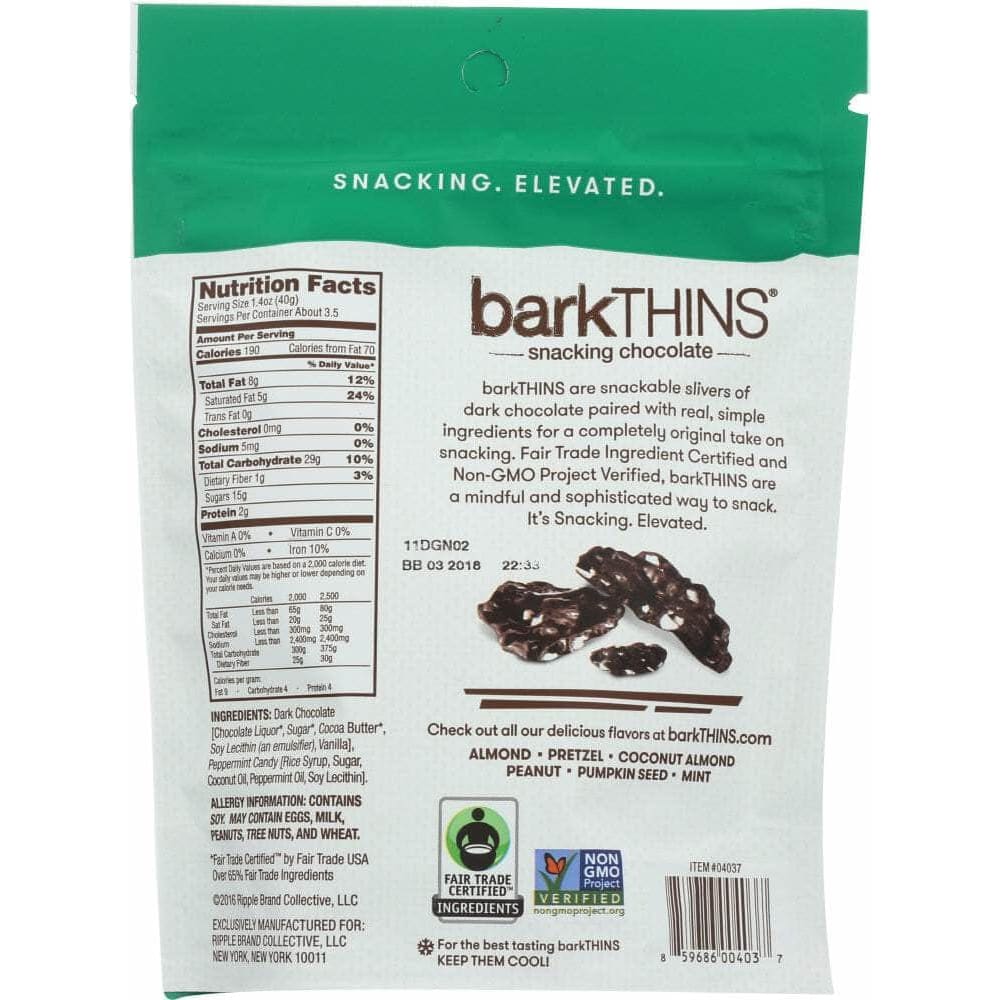 BARKTHINS Barkthins Dark Chocolate Mint Snacking Chocolate, 4.7 Oz