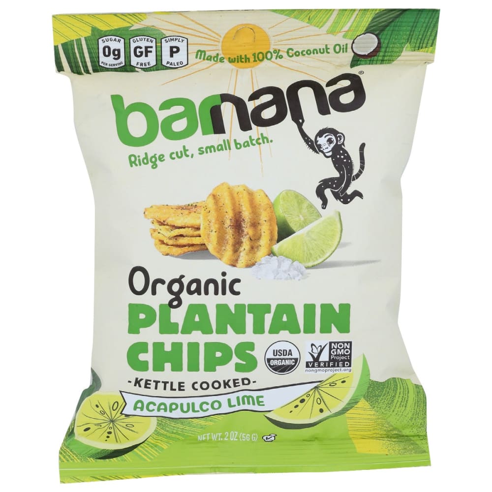 BARNANA: Acapulco Lime Plantain Chips 2 oz (Pack of 6) - BARNANA