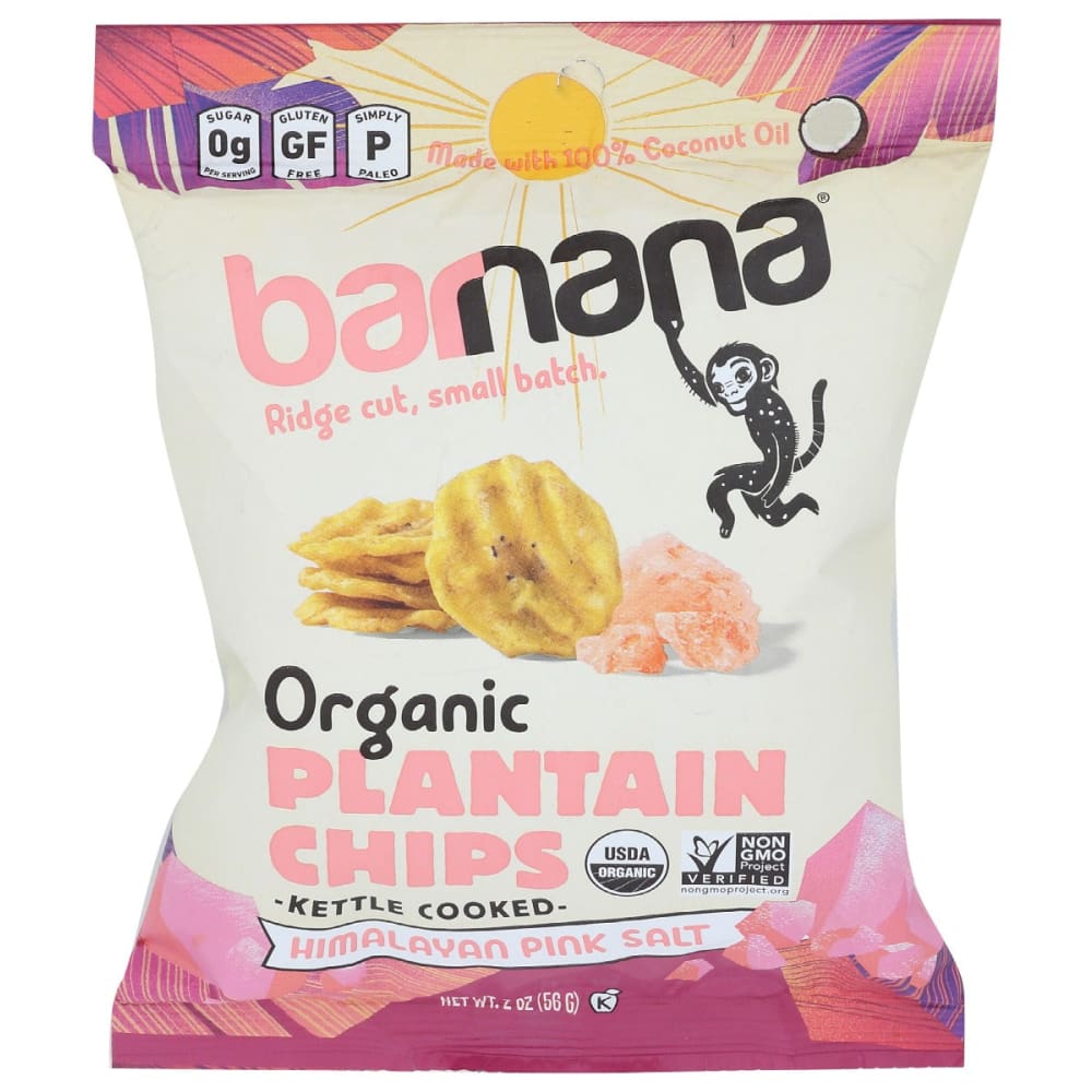 BARNANA: Himalayan Pink Salt Plantain Chips 2 oz (Pack of 6) - BARNANA