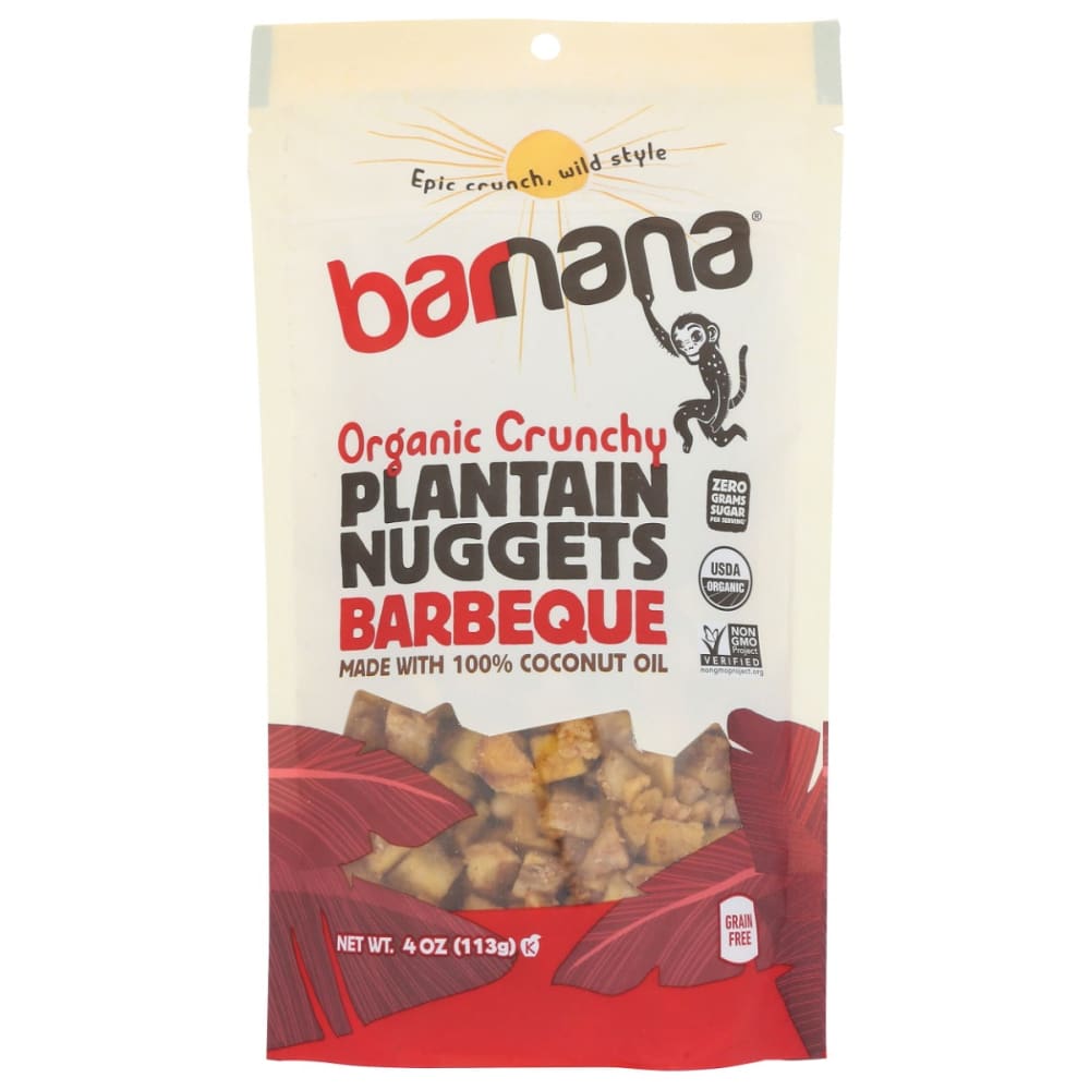 BARNANA: Nuggets Plantain Bbq Org 4 OZ (Pack of 5) - Snacks Other - BARNANA