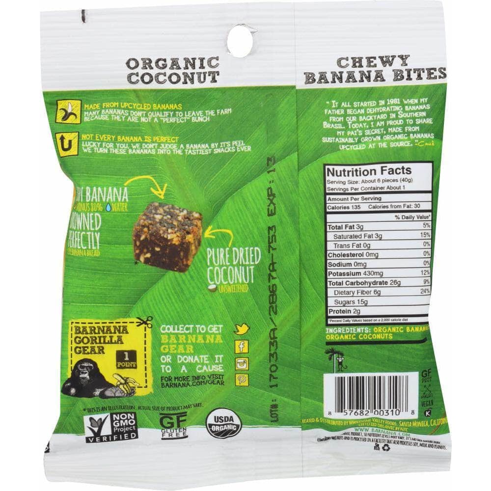 Barnana Barnana Organic Coconut Chewy Banana Bites, 1.4 oz
