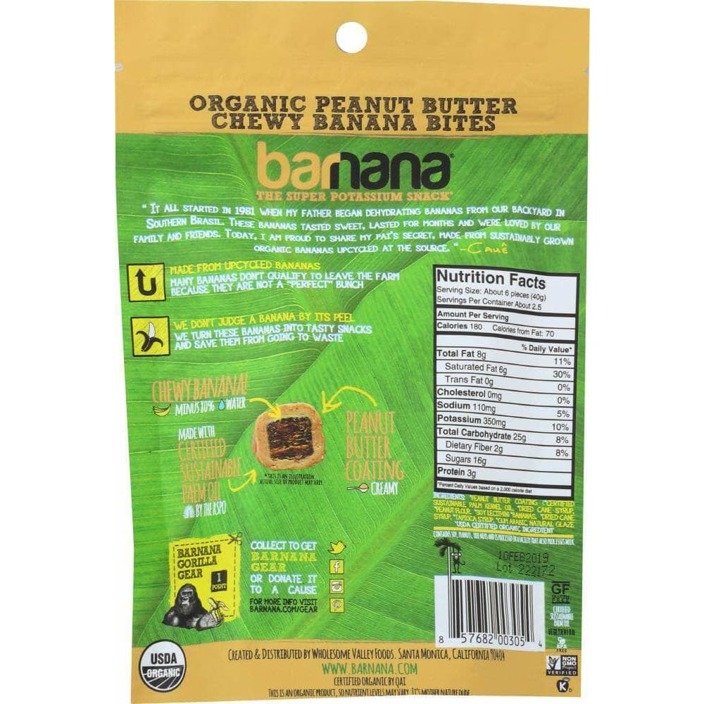 Barnana Barnana Organic Peanut Butter Chewy Banana Bites, 3.5 oz