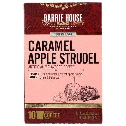 BARRIE HOUSE Grocery > Beverages > Coffee, Tea & Hot Cocoa BARRIE HOUSE: Caramel Apple Strudel Coffee 10 Single Serve Capsules, 3.7 oz