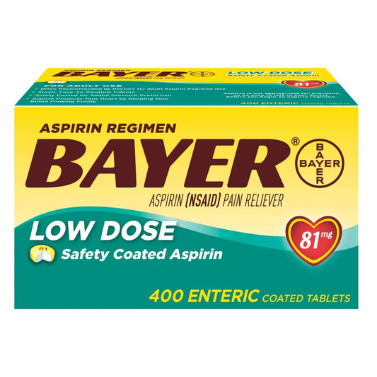 Bayer Aspirin Regimen 81mg Low-Dose Enteric-Coated Tablets 400 ct. - Bayer