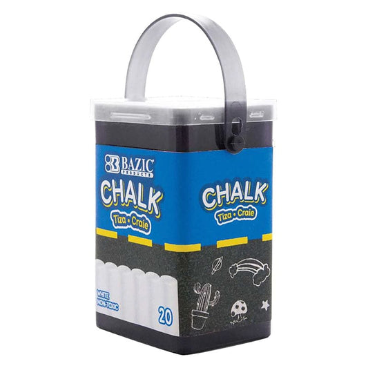 Bazic 20Ct White Chalk In Bucket (Pack of 12) - Chalk - Bazic Products
