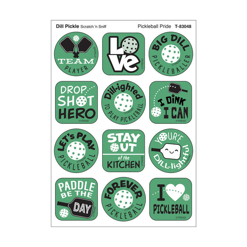 Stinky Stickers Pickleball Dill Scent (Pack of 12)
