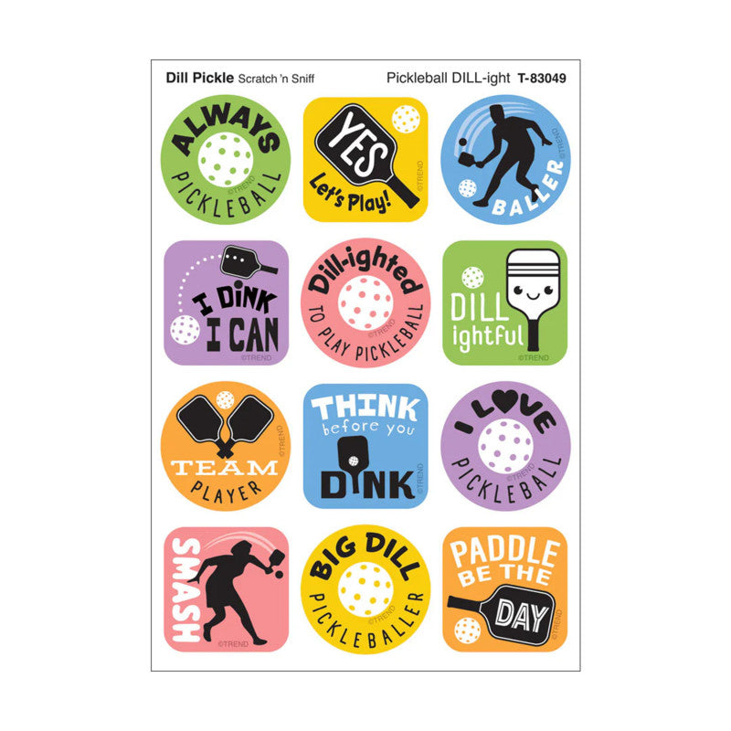 Stinky Stickers Pickleball Pride Dill Pickle Scent (Pack of 12)