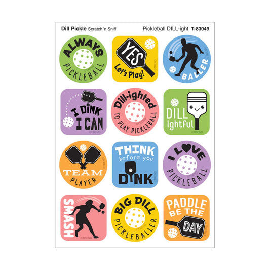 Stinky Stickers Pickleball Pride Dill Pickle Scent (Pack of 12)