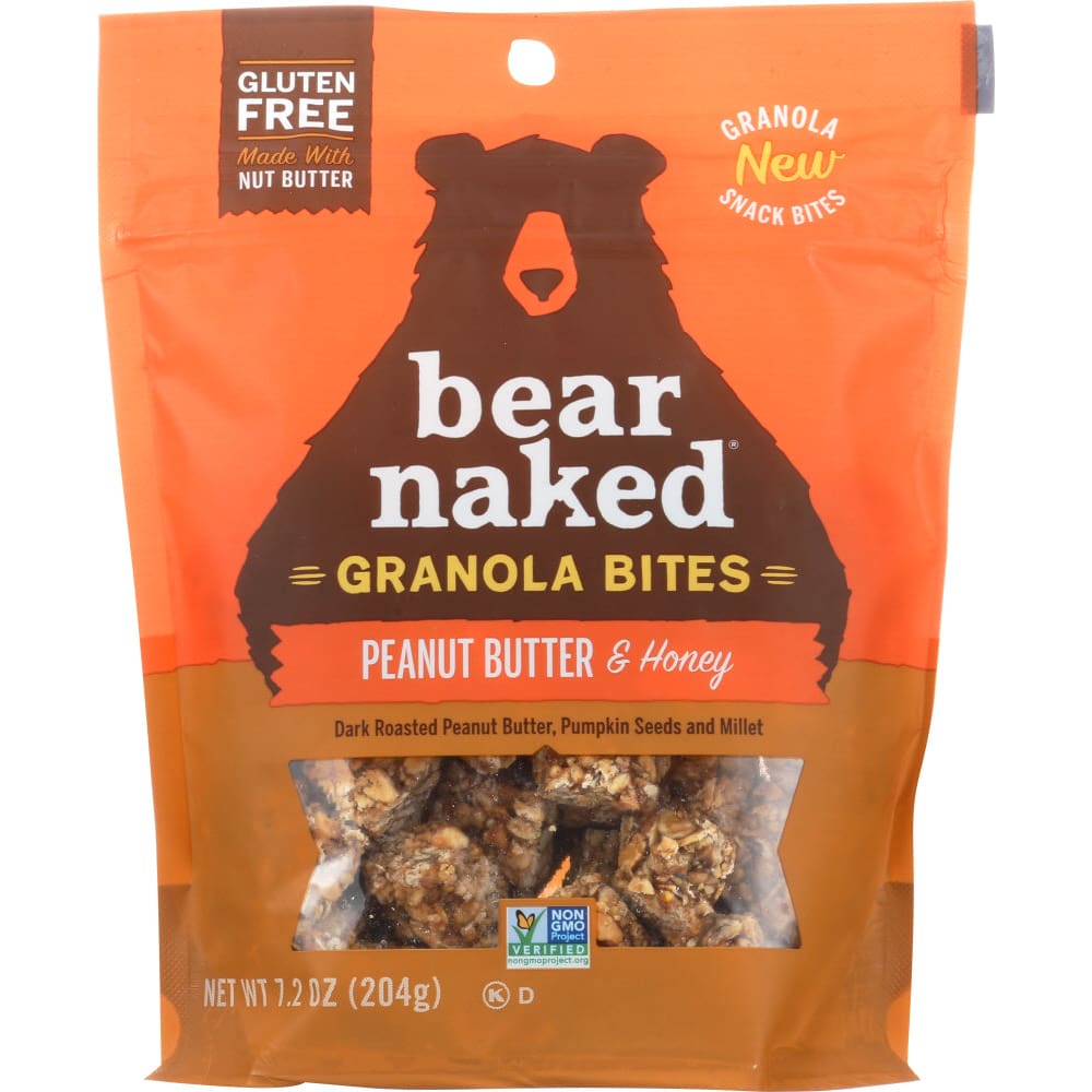 BEAR NAKED: Peanut Butter & Honey Granola Bites 7.2 oz (Pack of 4) - Bars Granola & Snack - BEAR NAKED