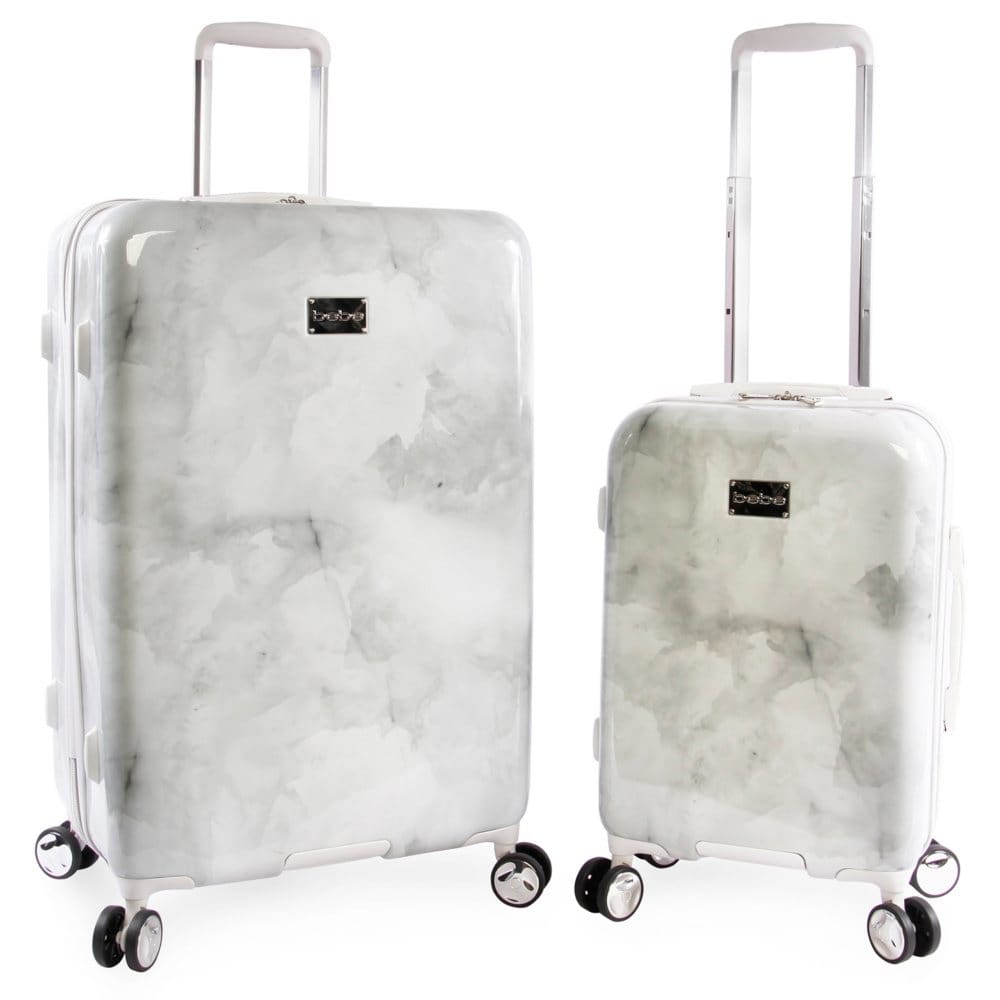 Bebe Lilah 2-Piece Hardside Luggage Set Silver Marble - Luggage Sets - Bebe