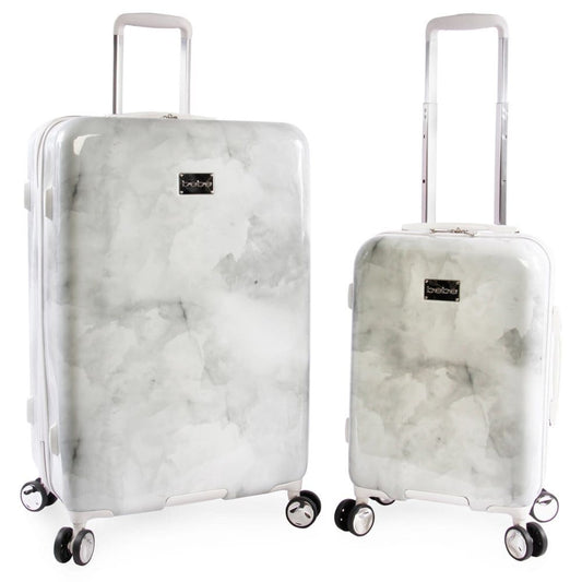 Bebe Lilah 2-Piece Hardside Luggage Set Silver Marble - Hardside - Bebe