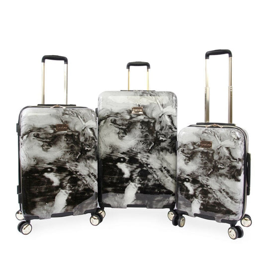 Bebe Teresa 3-Piece Hardside Luggage Set Black Marble - Luggage Sets - Bebe
