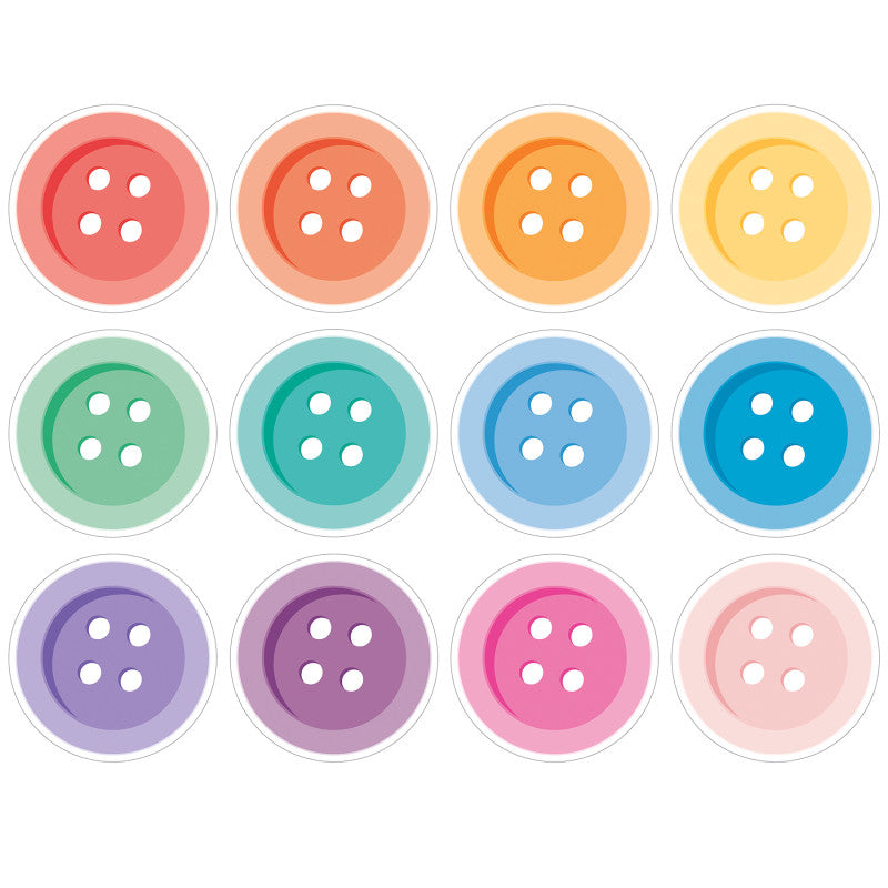 Crafty & Cool Buttons Cutouts (Pack of 8)
