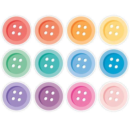 Crafty & Cool Buttons Cutouts (Pack of 8)