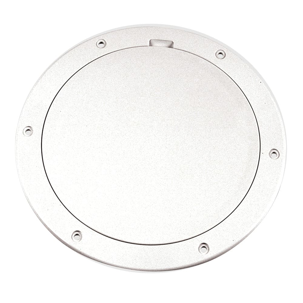 Beckson 6 Smooth Center Pry-Out Deck Plate - White - Marine Hardware | Deck Plates - Beckson Marine