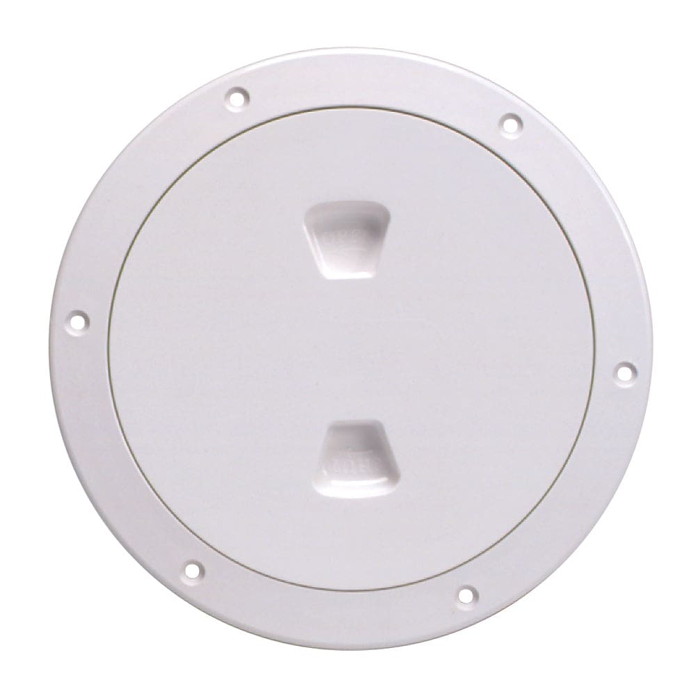Beckson 6 Smooth Center Screw-Out Deck Plate - White - Marine Hardware | Deck Plates - Beckson Marine