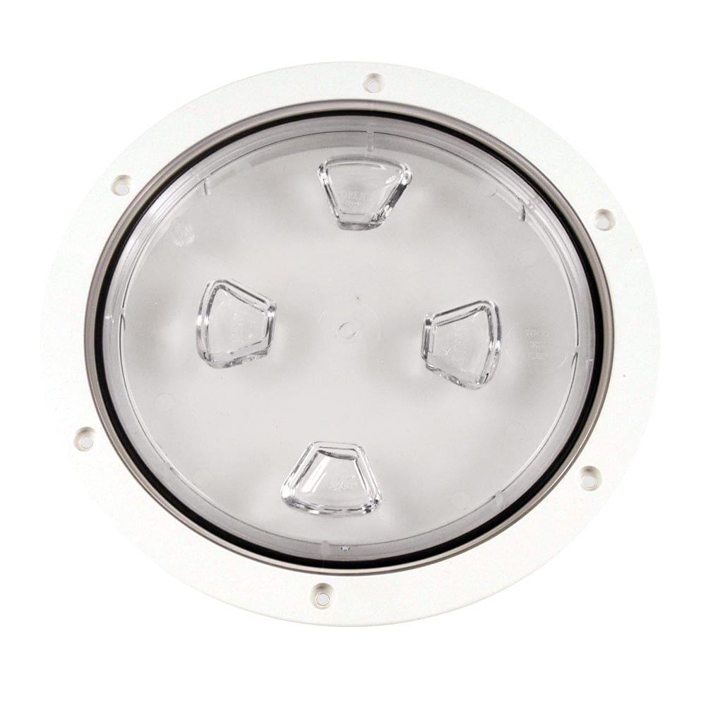 Beckson 8 Clear Center Screw-Out Deck Plate - White - Marine Hardware | Deck Plates - Beckson Marine