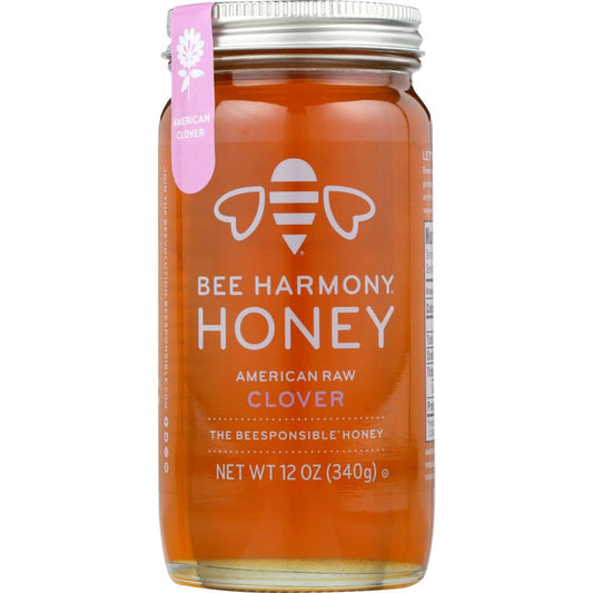 BEE HARMONY: American Raw Clover Honey 12 oz (Pack of 3) - Grocery > Cooking & Baking > Honey - BEE HARMONY