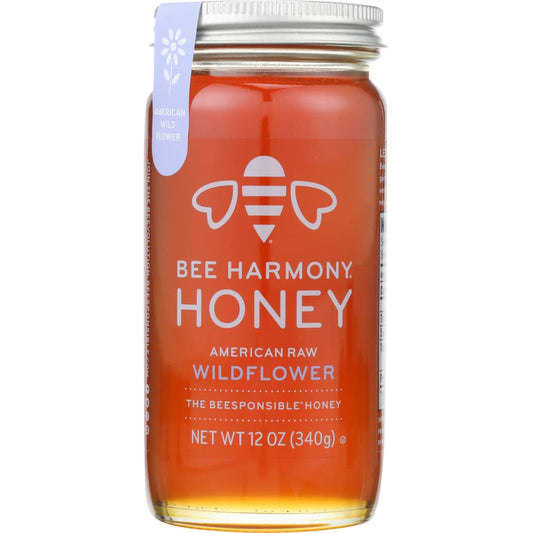 BEE HARMONY: American Raw Wildflower Honey 12 oz (Pack of 3) - Grocery > Cooking & Baking > Honey - BEE HARMONY