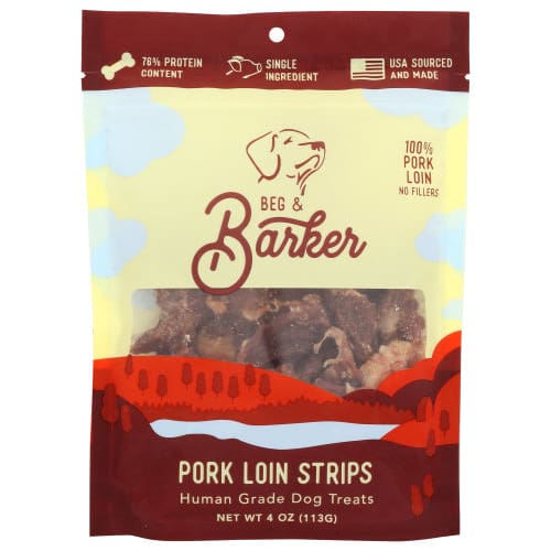 BEG AND BARKER: Pork Loin Strips Dog Treats 4 oz (Pack of 3) - Pet > Dog Treats - BEG AND BARKER