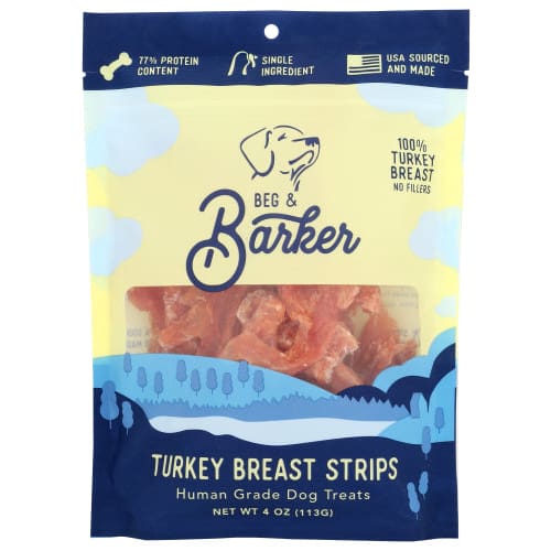 BEG AND BARKER: Turkey Breast Strips Dog Treats 4 oz (Pack of 3) - Pet > Dog Treats - BEG AND BARKER