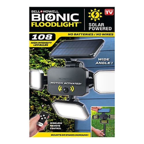 Bell+Howell Bionic Floodlight Solar Security Light - Home/Home/Home Decor/Lamps & Lighting/ - Bell+Howell