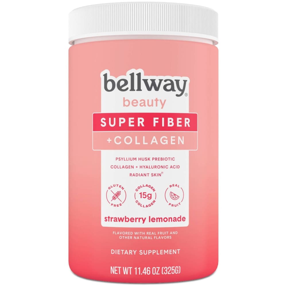 BELLWAY: Super Fiber Plus Collagen Strawberry Lemonade Powder 11.46 oz - Health > Vitamins & Supplements - BELLWAY