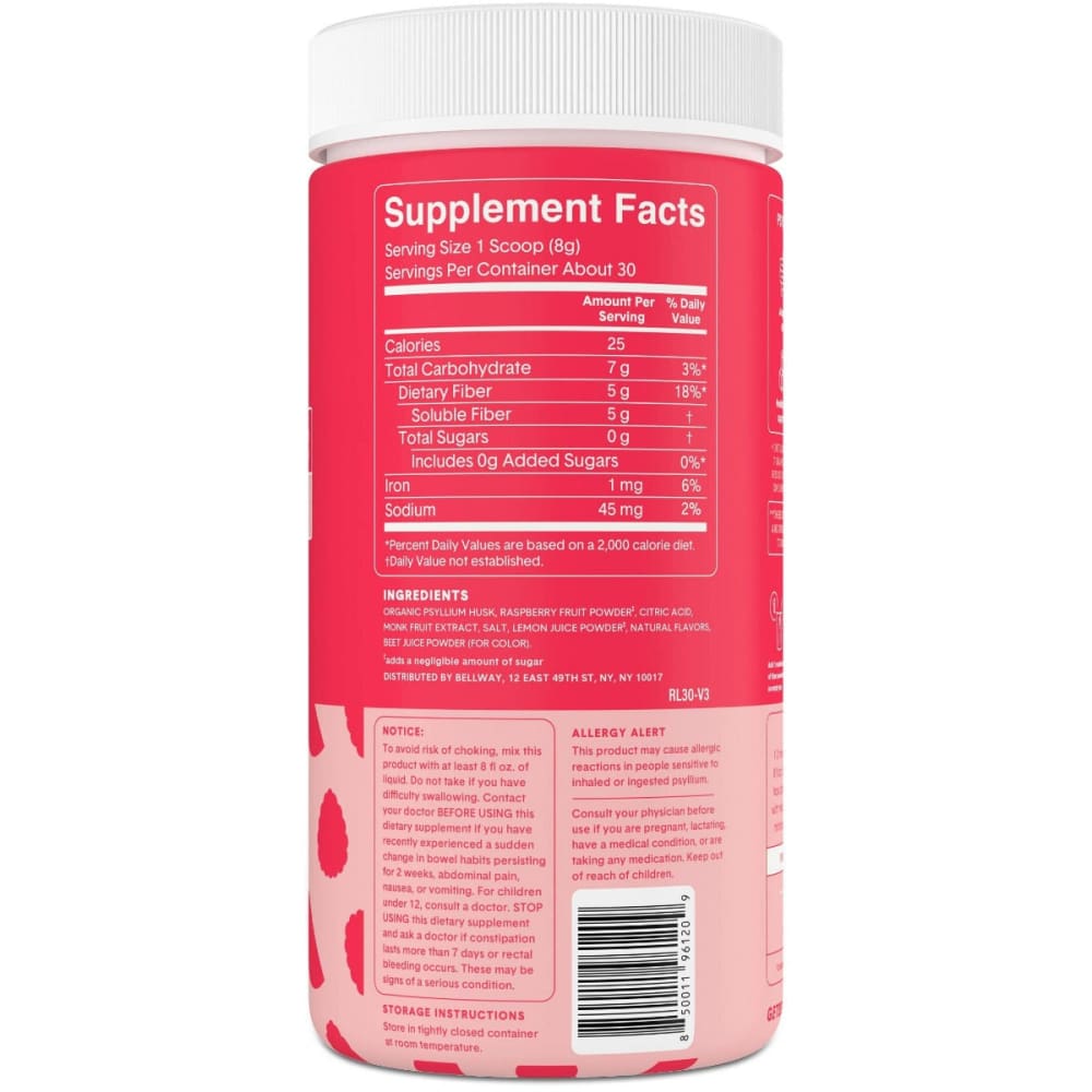 BELLWAY: Super Fiber Raspberry Lemon Supplement Powder 8.3 oz - Health > Vitamins & Supplements - BELLWAY
