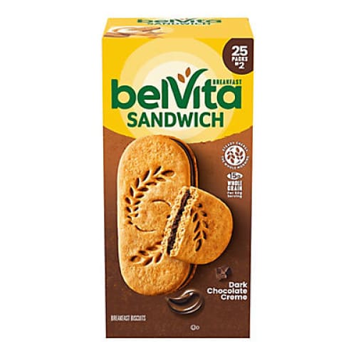 Belvita Dark Chocolate Creme Breakfast Sandwich 25 ct. - Home/Grocery/Breakfast/Cereal Oatmeal & Breakfast Bars/ - Belvita