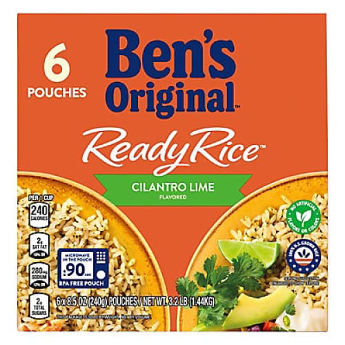 Ben’s Original Cilantro Lime Ready Rice 6 pk./8.5 oz. - Home/Grocery/Pantry/Pasta Rice & Grains/ - Ben’s Original