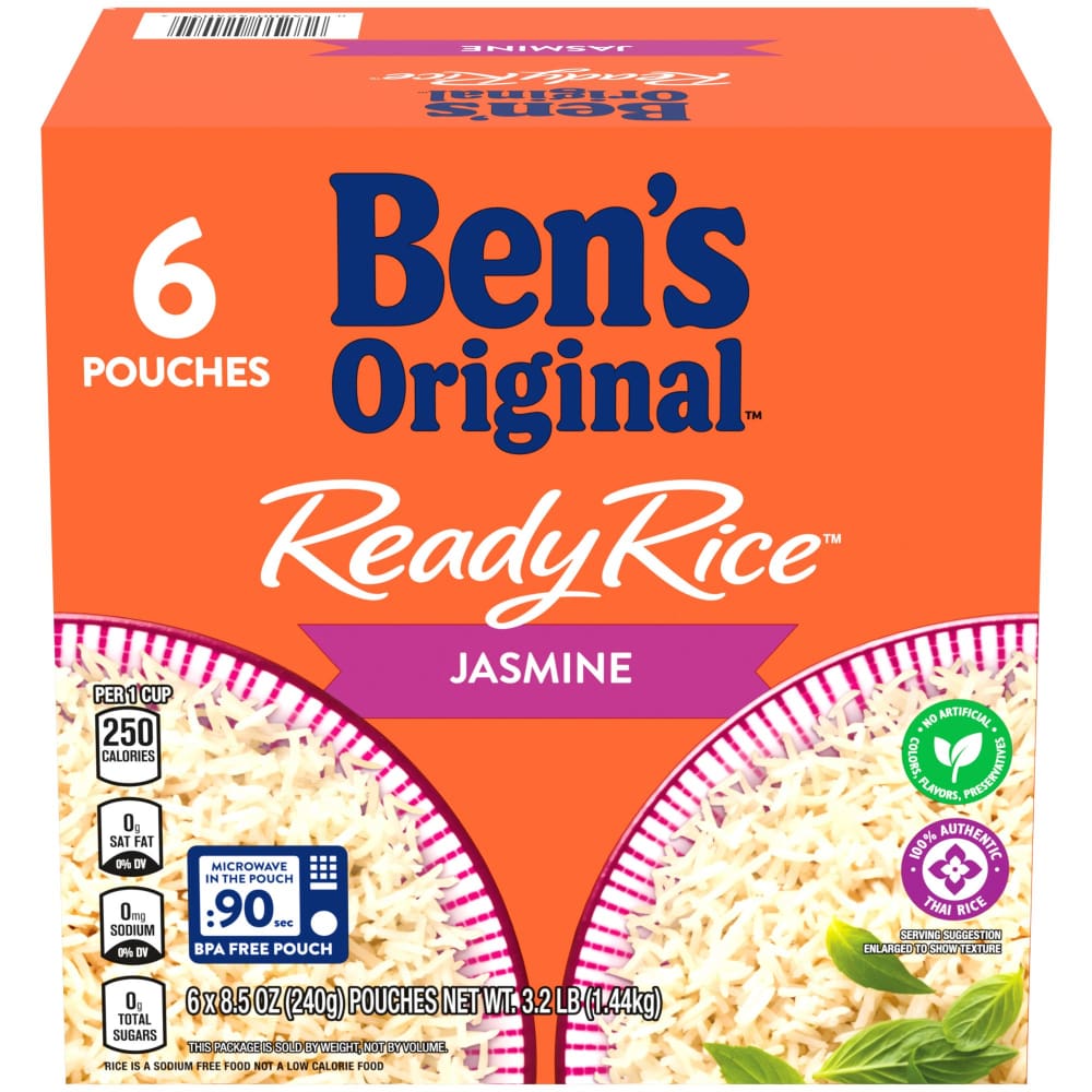Ben’s Original Ready Rice - Jasmine 6 pk./8.5 oz. - Home/Grocery Household & Pet/Canned & Packaged Food/Pasta Potatoes & Grains/Potatoes