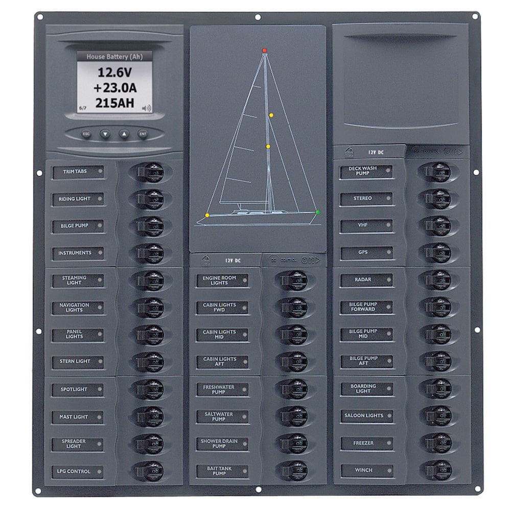 BEP Cruiser Series DC Circuit Breaker Panel w/ Digital Meters 32SP DC12V - Electrical | Electrical Panels - BEP Marine
