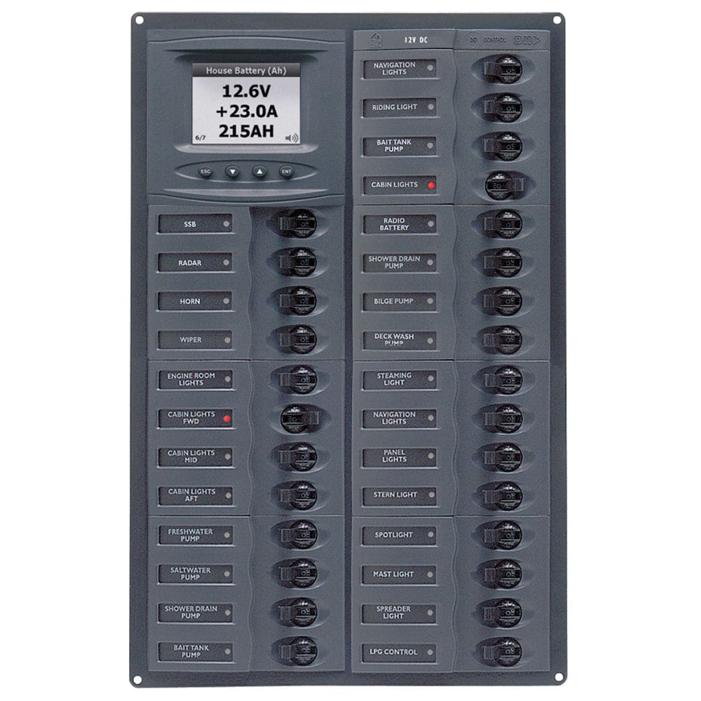 BEP Millennium Series DC Circuit Breaker Panel w/ Digital Meters 28SP DC12V - Electrical | Electrical Panels - BEP Marine