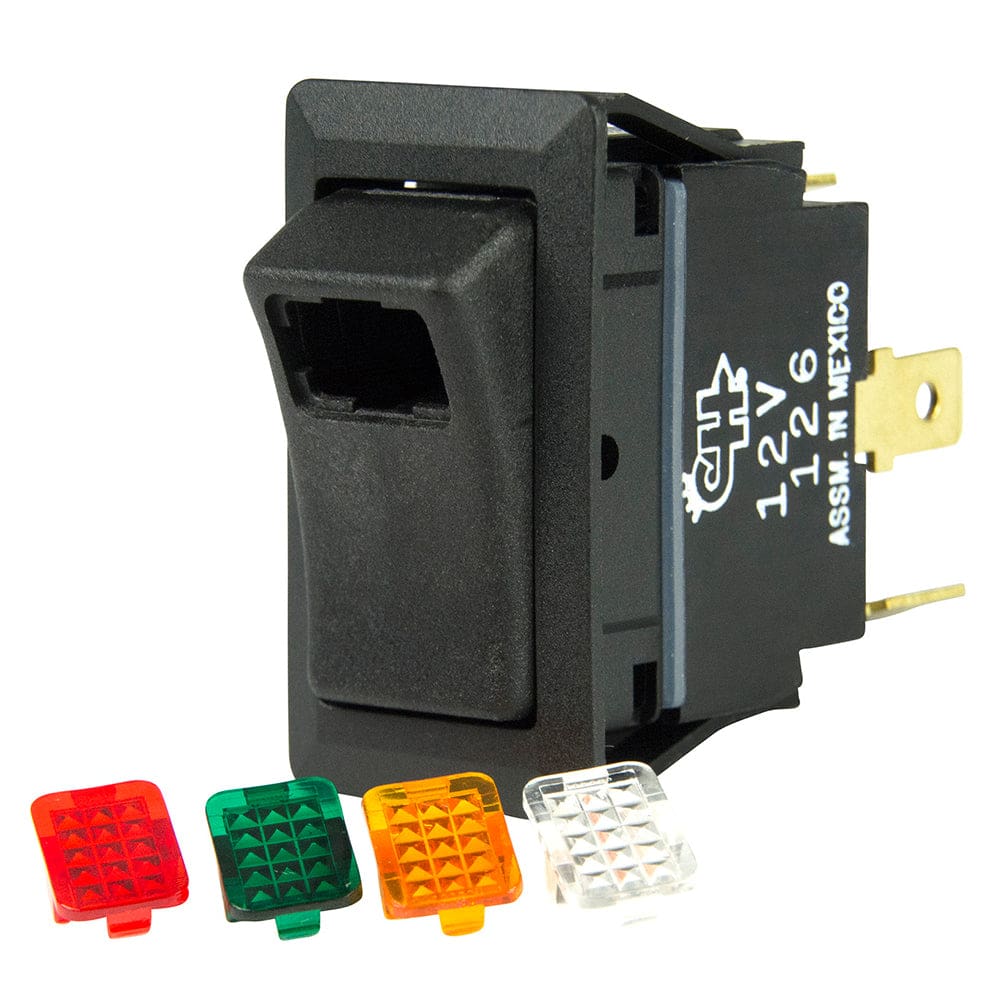 BEP SPST Rocker Switch - 1-LED w/ 4-Colored Covers - 12V/ 24V - ON/ OFF ...