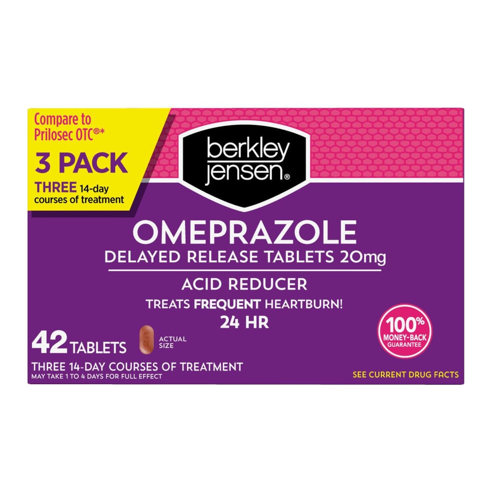 Berkley Jensen 20mg Omeprazole Acid Reducer Tablets 42 ct. - Berkley Jensen