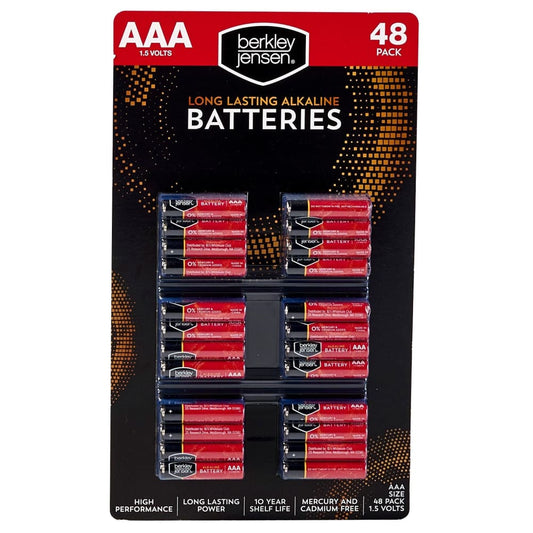 Berkley Jensen AAA Alkaline Batteries 48 ct. - Berkley Jensen