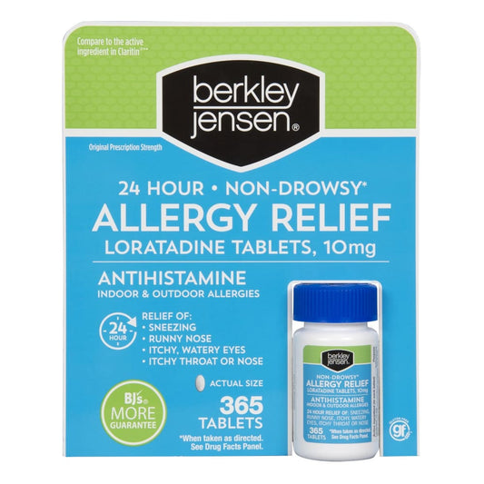 Berkley Jensen Allergy Relief Loratadine 10mg Tablets 365 ct. - Home/Health & Beauty/Medicine Cabinet/Berkley Jensen Medicine Cabinet/ -