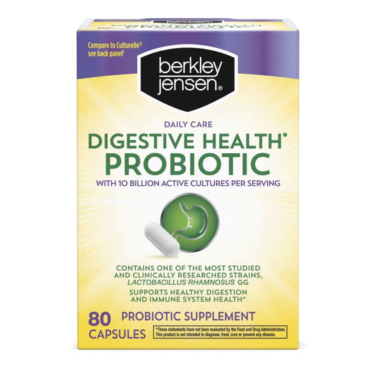Berkley Jensen Daily Care Digestive Health Probiotic Supplement Capsules 80 ct. - Berkley Jensen