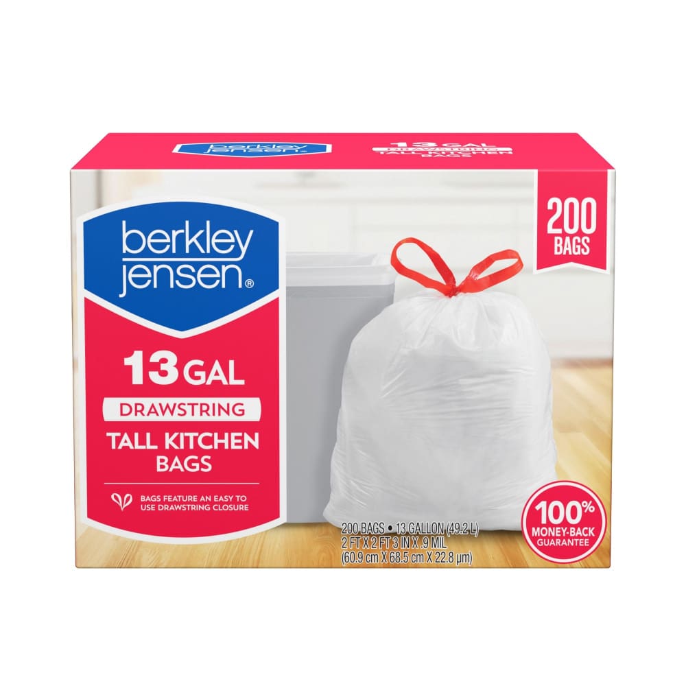 Berkley Jensen Drawstring Tall Kitchen Bags 200 ct./13 gal. - Berkley