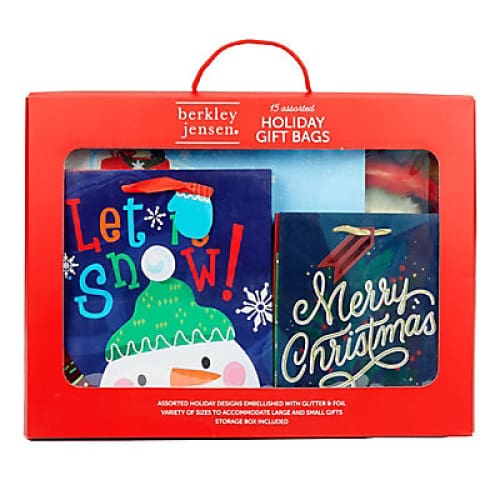 Berkley Jensen Holiday Gift Bags 15 ct. - Assorted - Home/Seasonal/Holiday/Holiday Decor/Wrapping Paper & Accessories/ - Berkley Jensen