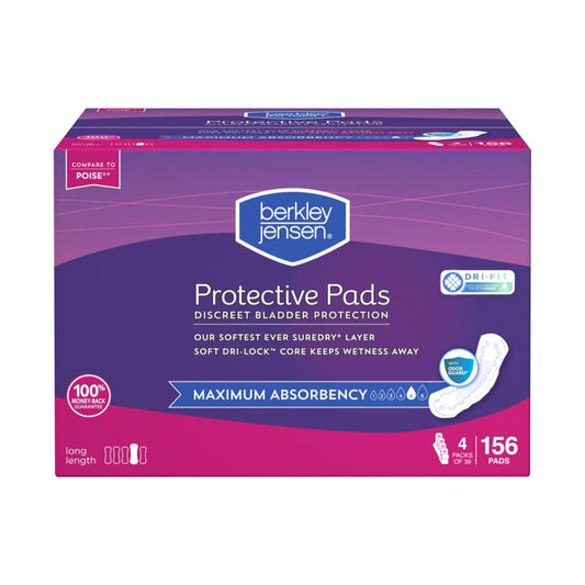 Berkley Jensen Incontinence and Post Partum Bladder Control Pad Maximum Absorbency 156 ct. - Berkley Jensen
